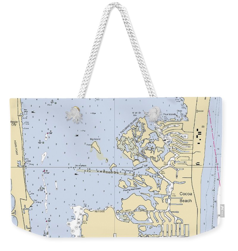 Cocoa Beach-florida Nautical Chart - Weekender Tote Bag