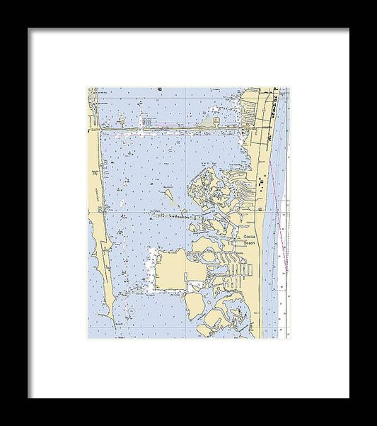 Cocoa Beach-florida Nautical Chart - Framed Print