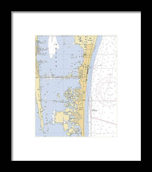 A beuatiful Framed Print of the Cocoa-Beach -Florida Nautical Chart _V6 by SeaKoast