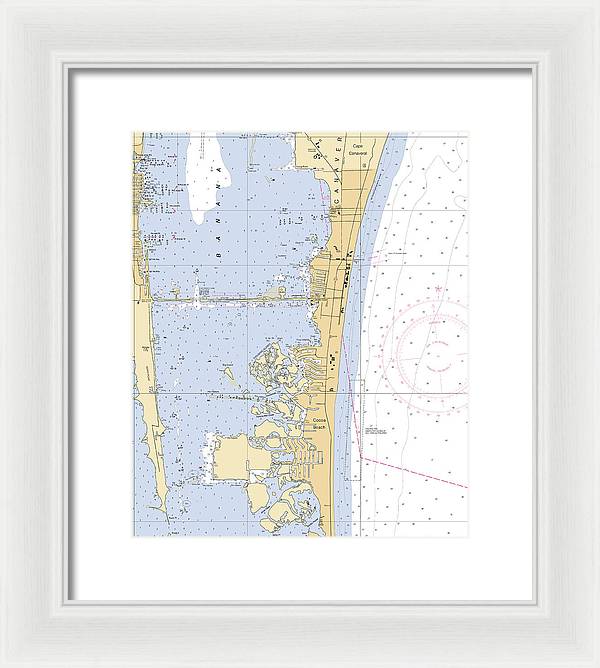 Cocoa-beach -florida Nautical Chart _v6 - Framed Print