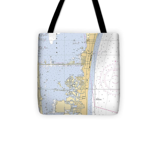 Cocoa Beach  Florida Nautical Chart _V6 Tote Bag