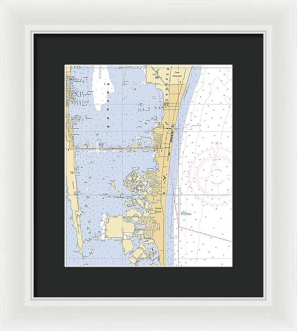 Cocoa-beach -florida Nautical Chart _v6 - Framed Print