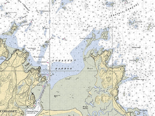 Cohasset Harbor Massachusetts Nautical Chart Puzzle