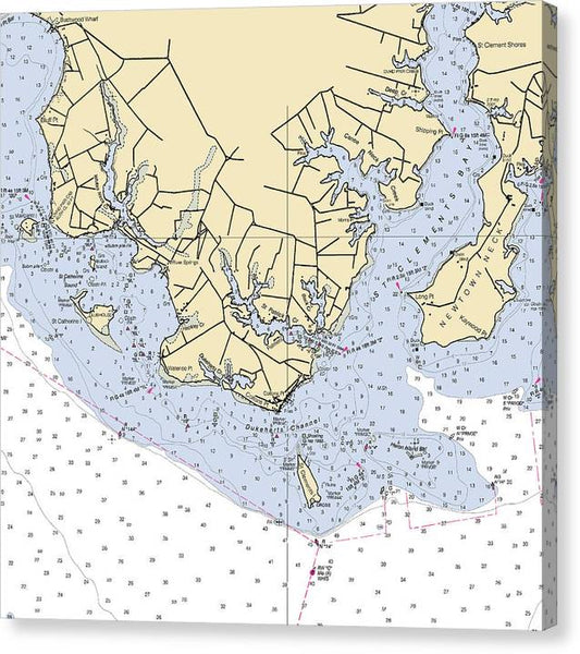 Cohens Point-Maryland Nautical Chart Canvas Print