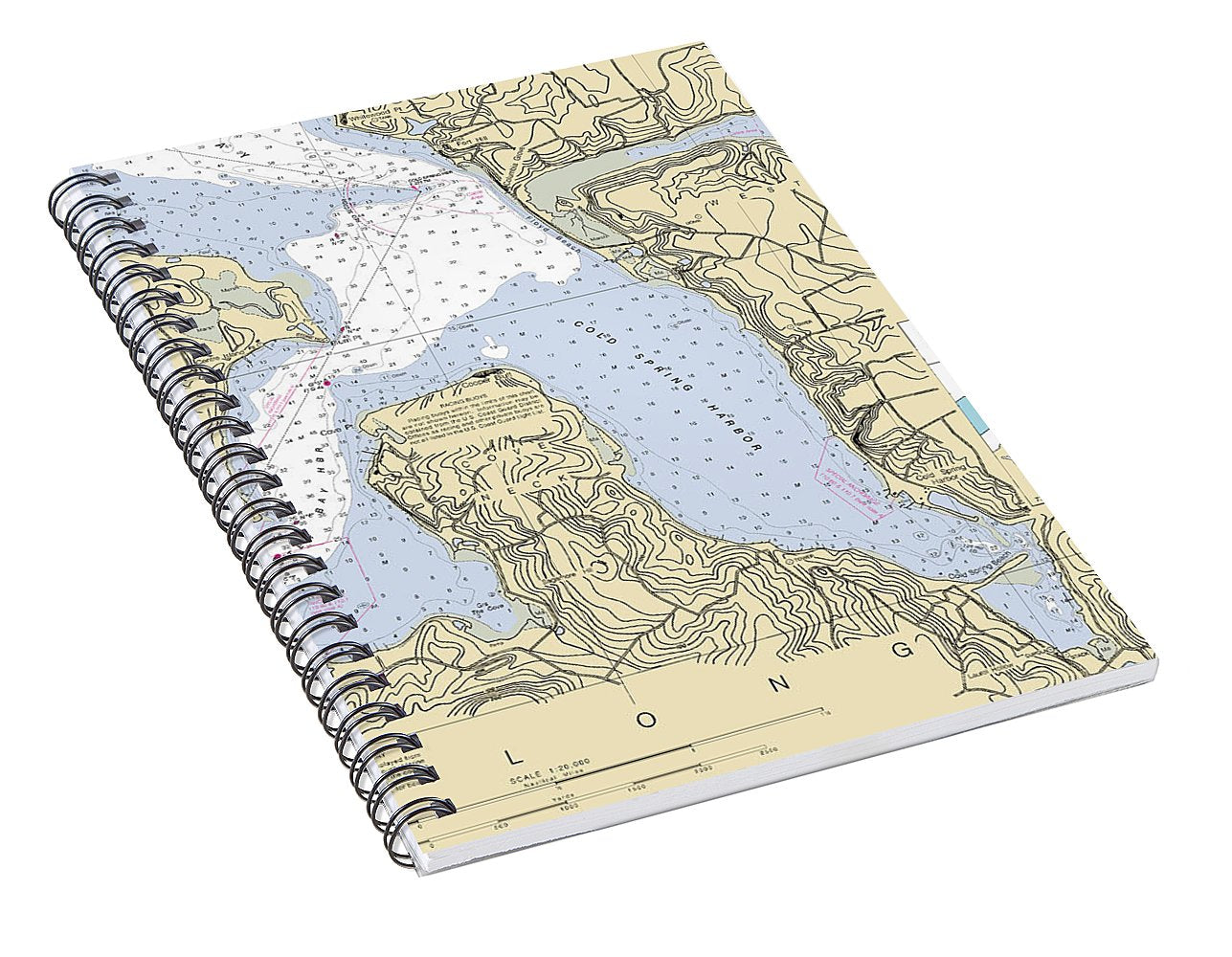 Cold Spring Harbor-new York Nautical Chart - Spiral Notebook