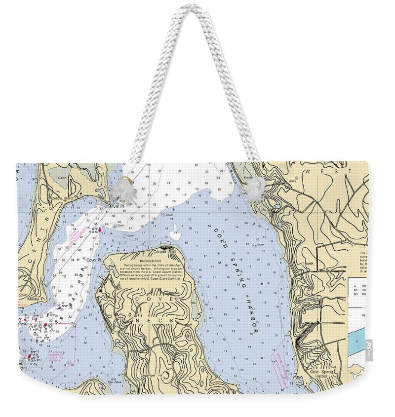 Cold Spring Harbor-new York Nautical Chart - Weekender Tote Bag