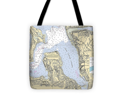 Cold Spring Harbor New York Nautical Chart Tote Bag