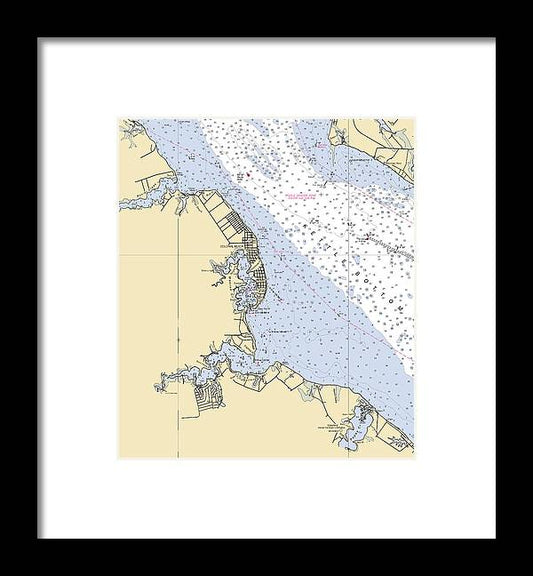 A beuatiful Framed Print of the Colonial Beach -Virginia Nautical Chart _V2 by SeaKoast