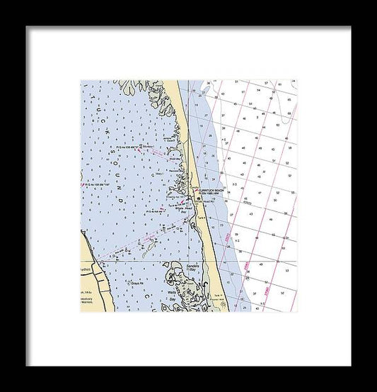 A beuatiful Framed Print of the Corolla-North Carolina Nautical Chart by SeaKoast