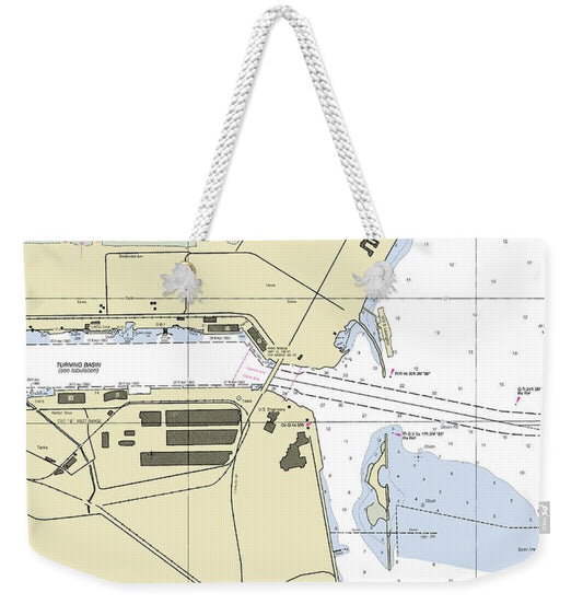 Corpus Christi Harbor Texas Nautical Chart - Weekender Tote Bag