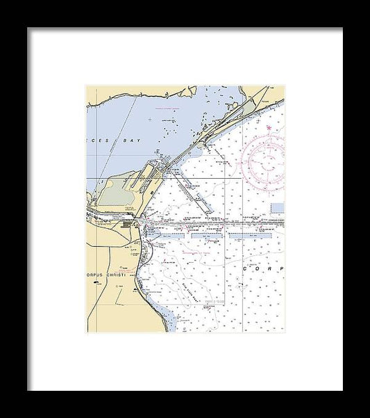 A beuatiful Framed Print of the Corpus Christi-Texas Nautical Chart by SeaKoast