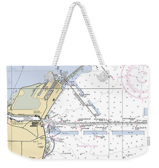 Corpus Christi-texas Nautical Chart - Weekender Tote Bag