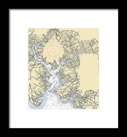 A beuatiful Framed Print of the Corrotoman River-Virginia Nautical Chart by SeaKoast