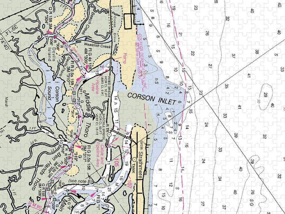 Corson Inlet  New Jersey Nautical Chart _V2 Puzzle