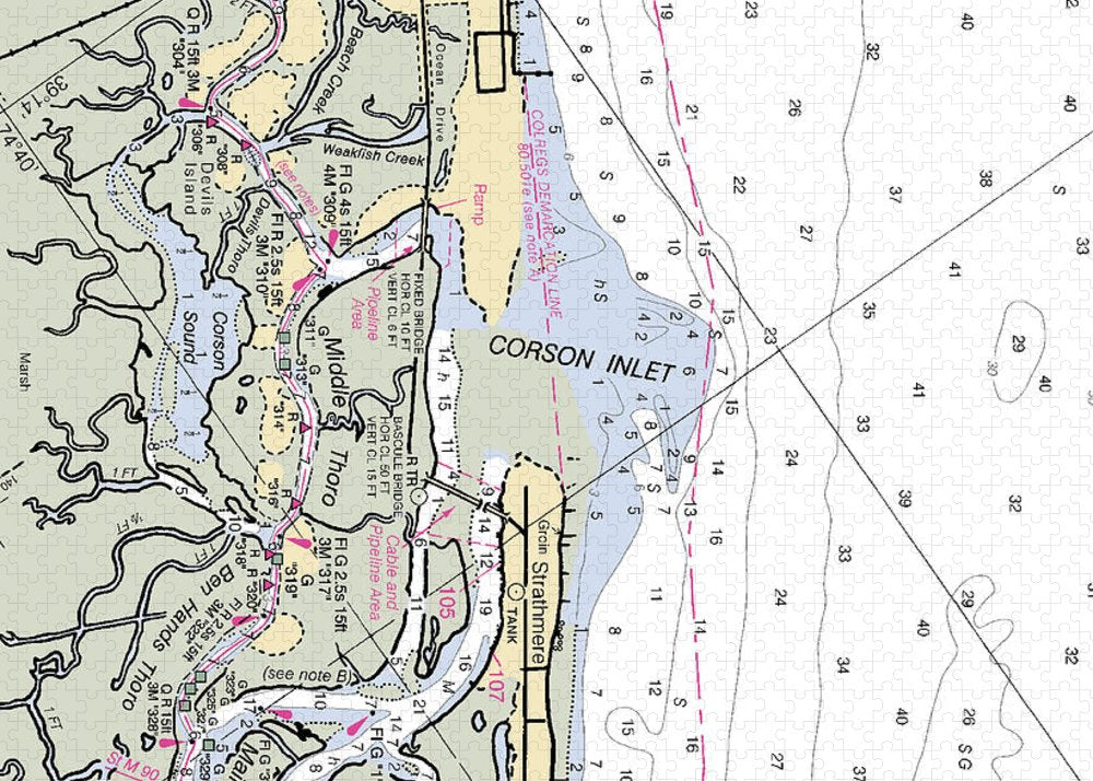 Corson Inlet -new Jersey Nautical Chart _v2 - Puzzle