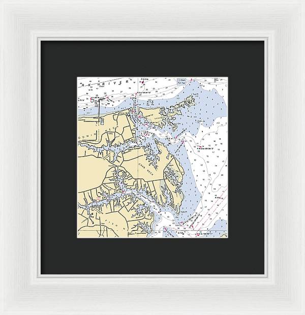 Crab Neck-virginia Nautical Chart - Framed Print