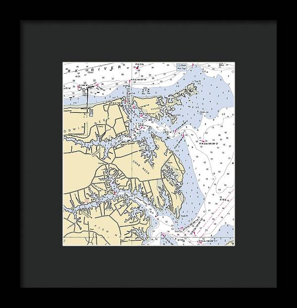 Crab Neck-virginia Nautical Chart - Framed Print