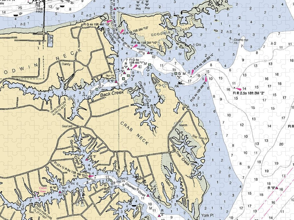 Crab Neck Virginia Nautical Chart Puzzle