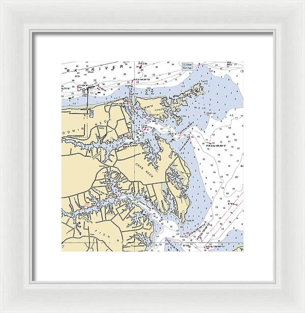 Crab Neck-virginia Nautical Chart - Framed Print