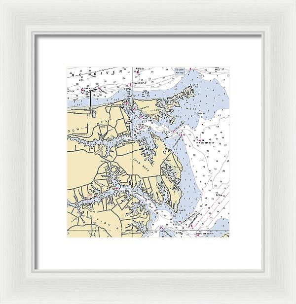 Crab Neck-virginia Nautical Chart - Framed Print