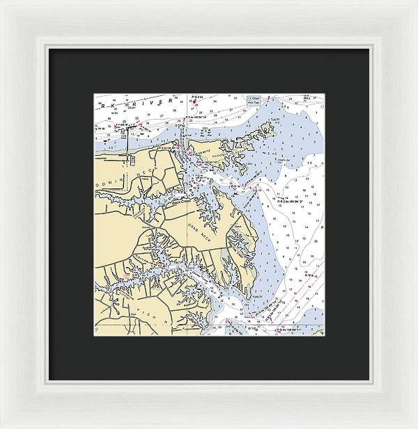 Crab Neck-virginia Nautical Chart - Framed Print