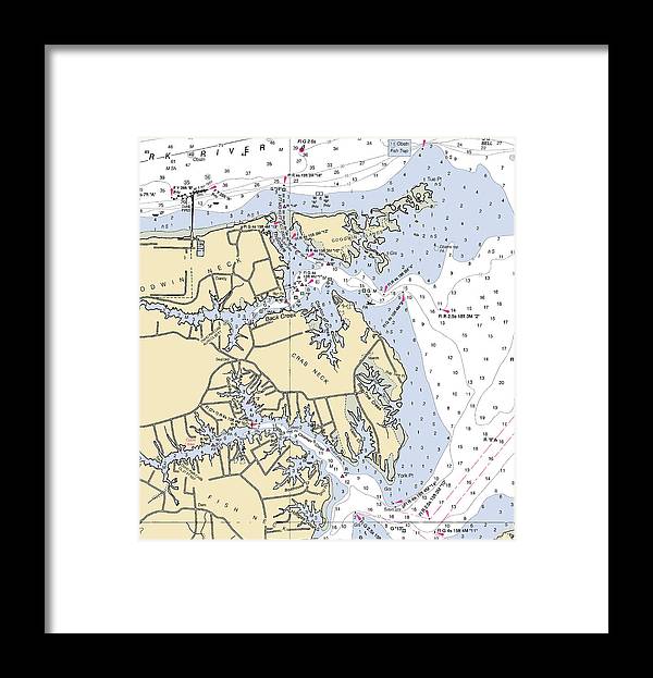 Crab Neck-virginia Nautical Chart - Framed Print