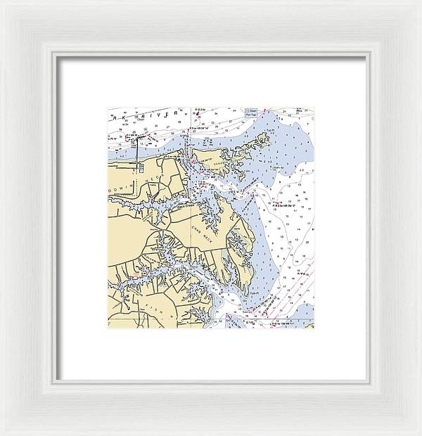 Crab Neck-virginia Nautical Chart - Framed Print