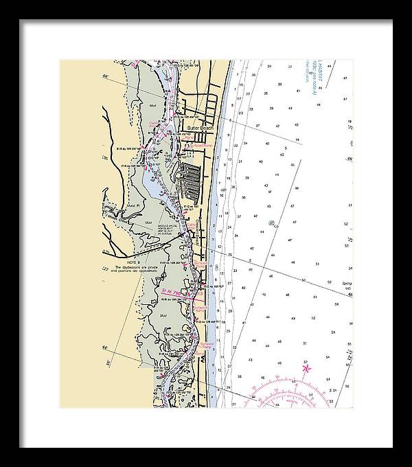 Crescent-beach -florida Nautical Chart _v6 - Framed Print