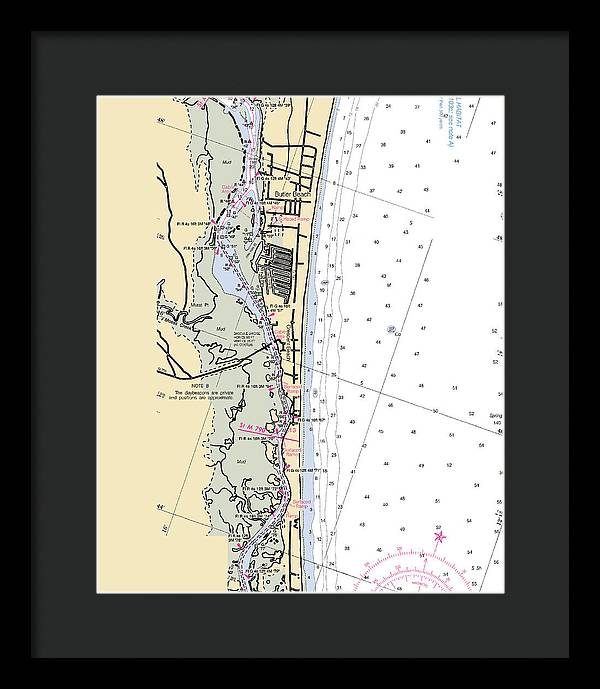 Crescent-beach -florida Nautical Chart _v6 - Framed Print