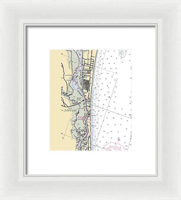 Crescent-beach -florida Nautical Chart _v6 - Framed Print