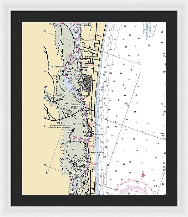 Crescent-beach -florida Nautical Chart _v6 - Framed Print