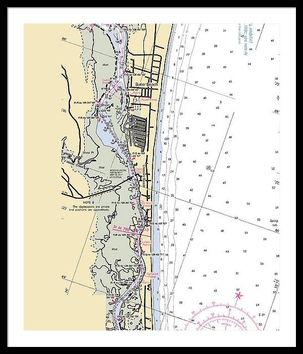 Crescent-beach -florida Nautical Chart _v6 - Framed Print