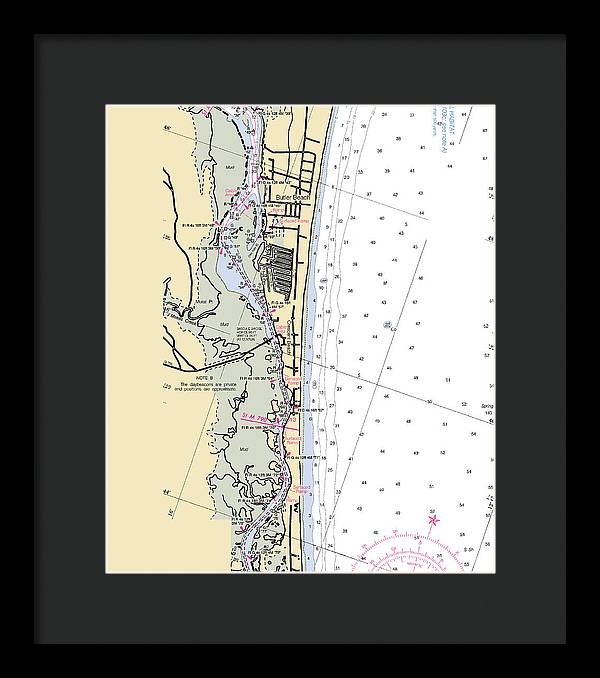 Crescent-beach -florida Nautical Chart _v6 - Framed Print