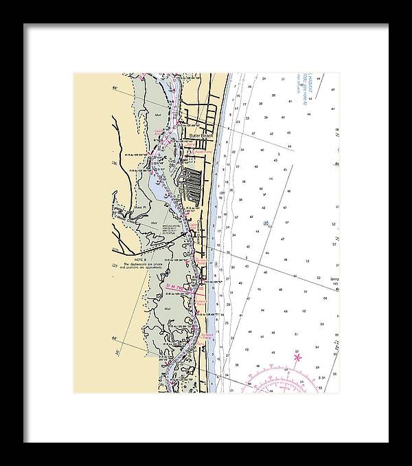 Crescent-beach -florida Nautical Chart _v6 - Framed Print