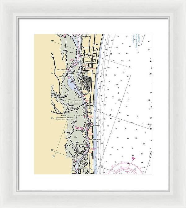 Crescent-beach -florida Nautical Chart _v6 - Framed Print