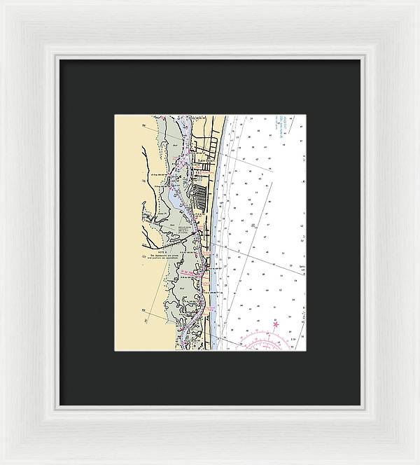 Crescent-beach -florida Nautical Chart _v6 - Framed Print