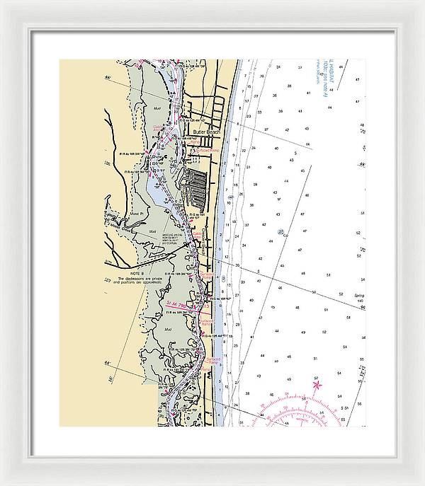 Crescent-beach -florida Nautical Chart _v6 - Framed Print