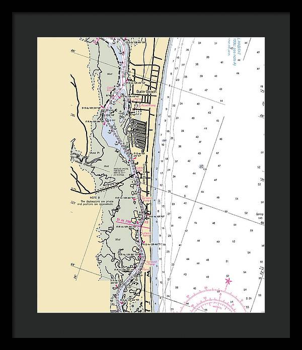 Crescent-beach -florida Nautical Chart _v6 - Framed Print