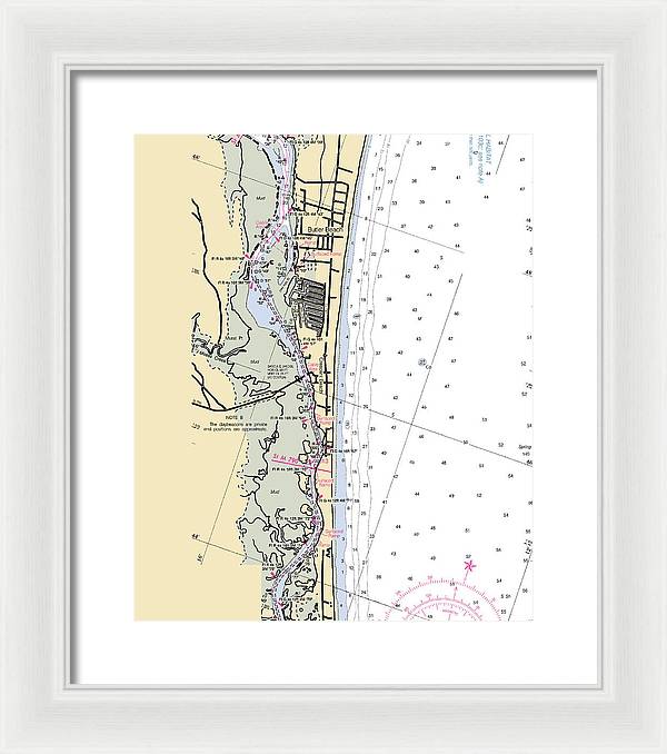 Crescent-beach -florida Nautical Chart _v6 - Framed Print