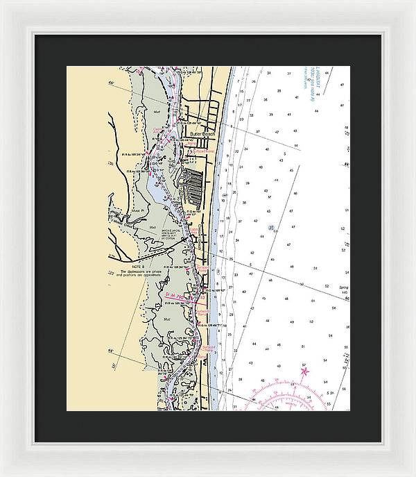 Crescent-beach -florida Nautical Chart _v6 - Framed Print