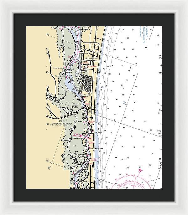 Crescent-beach -florida Nautical Chart _v6 - Framed Print