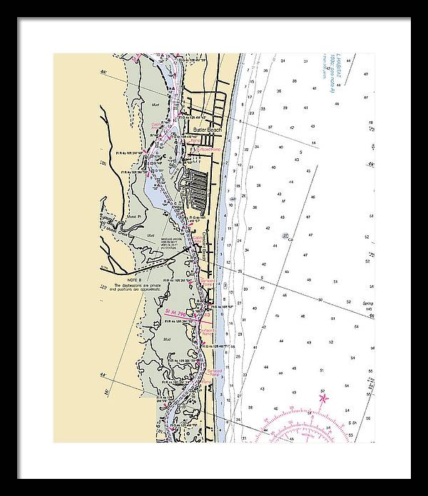 Crescent-beach -florida Nautical Chart _v6 - Framed Print