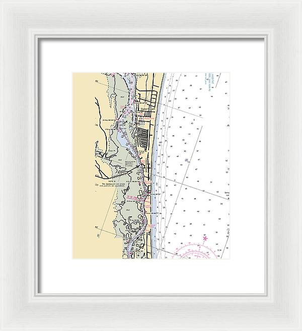 Crescent-beach -florida Nautical Chart _v6 - Framed Print