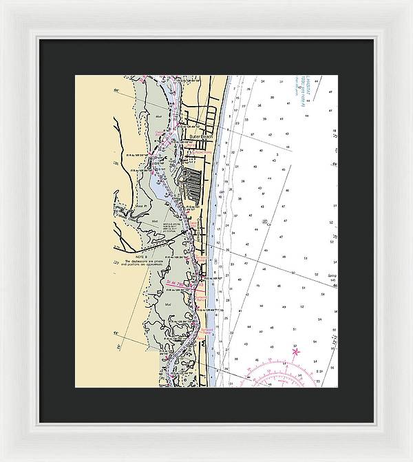 Crescent-beach -florida Nautical Chart _v6 - Framed Print