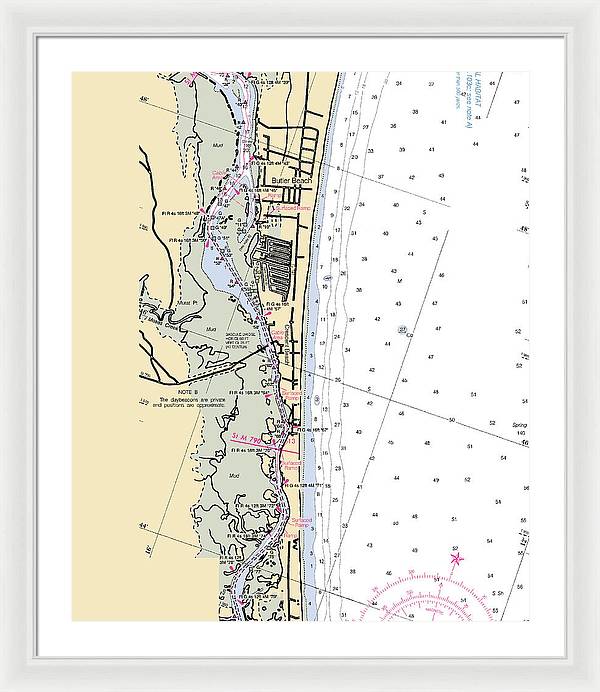 Crescent-beach -florida Nautical Chart _v6 - Framed Print