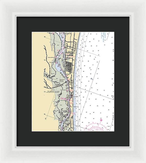 Crescent-beach -florida Nautical Chart _v6 - Framed Print