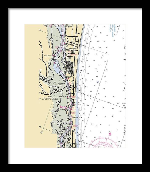 Crescent-beach -florida Nautical Chart _v6 - Framed Print