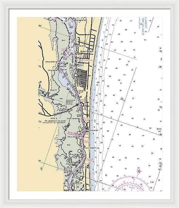 Crescent-beach -florida Nautical Chart _v6 - Framed Print