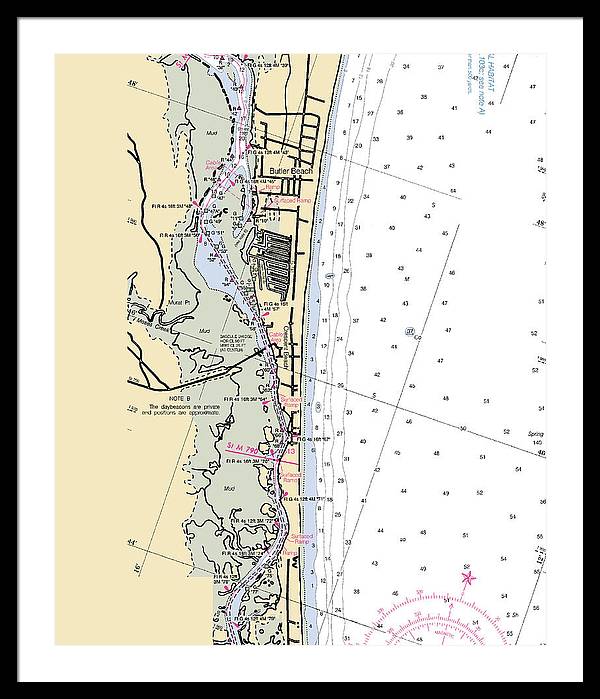 Crescent-beach -florida Nautical Chart _v6 - Framed Print