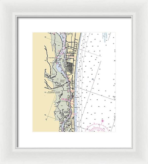 Crescent-beach -florida Nautical Chart _v6 - Framed Print